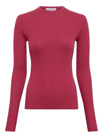 Gabriela Hearst Browning ribbed-knit T-shirt - women - Cashmere/Silk - S - Pink