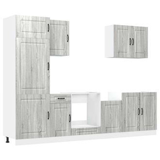 vidaXL Vidaxl - Set Mobili Da Cucina 7 Pz Kalmar Grigio Sonoma In Truciolato