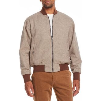 Brooklyn Brigade Herringbone Reversible Bomber Jacket in Brown at Nordstrom, Size Large