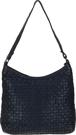 Ashwood Leather Womens Raffinatezza Vintage Woven Shoulder Bag - Navy - One Size