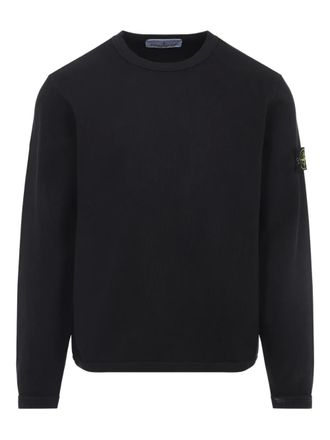 Stone Island Trui met logodetail - Zwart