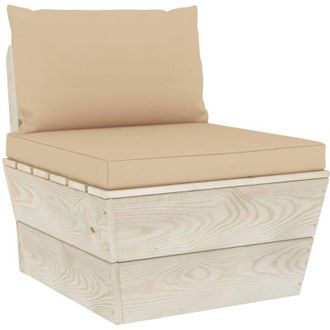 vidaXL Sof&aacute; Central De Palets Jard&iacute;n Cojines Madera Abeto Impregnada Vidaxl