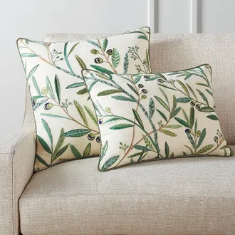 Frontgate Olive Branch Pillow Cover - 13 x 22 - Frontgate