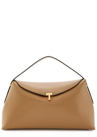 Toteme T-lock Leather top Handle bag - Camel - One Size