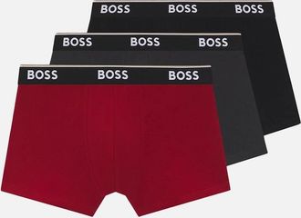 HUGO BOSS Mens BOSS 3-Pack Power Boxer Trunks, Red, Black, Navy - Size: 37/36/32