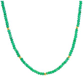 Jewelmak 14K Green Onyx Necklace