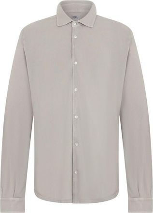 Fedeli Shirt met lange mouwen - Heren - Casual Overhemden - Grijs - 5XL - Katoen - Overhemden