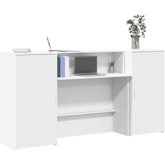 vidaXL Vidaxl - Mostrador De Recepci&oacute;n Blanco 200x50x103,5 Cm Madera Ingenier&iacute;a
