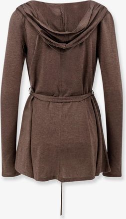 Max Mara Womens Cardigan Mxmfalda Brown Lyocell-Silk Sweater