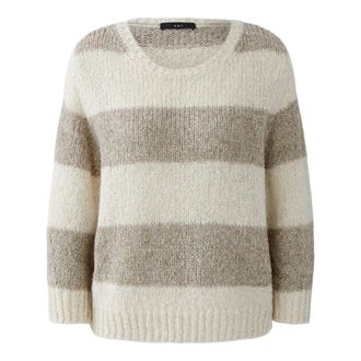 Oui Angel Ronde hals Breiwerk - Dames - Ronde hals truien - Beige - L - Wol - Truien & Vesten