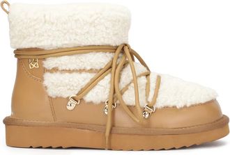 Kazar Bruine sneeuwlaarzen met bont - Dames - Winterlaarzen - Bruin - 40 EU - Wol - Schoenen