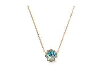 Kendra Scott Brynne Shell Pendant Womens Necklace Womens Necklace Gold Abalone Shell, Brass