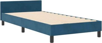 vidaXL Bed Frame with Headboard Dark blue 90 x 190 cm Velvet Vidaxl