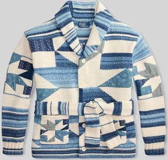 Polo Ralph Lauren Regular Fit Cardigan aus Baumwoll-Leinen-Mix in Offwhite, Gr&ouml;&szlig;e M