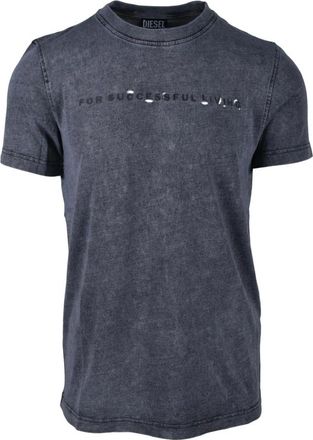 Diesel T-Shirts, male, Blue, Size: XL Cotton T-shirt