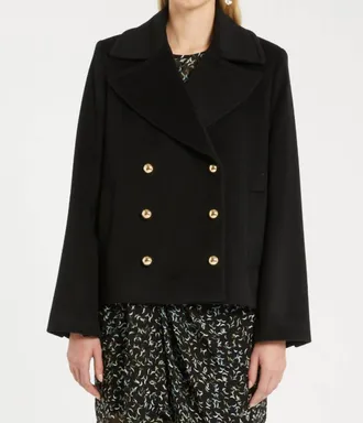 Marella Lago Cashmere Peacoat In Black