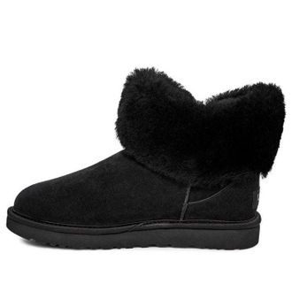 UGG (WMNS) UGG Cinched Fur Mini Snow Boots Black 1106909-BLK