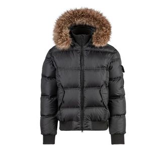 Bomboogie Piumino Bomber con Pelliccia Sintetica - - Jackets - Uomo - Nero - S