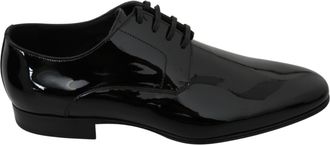Dolce & Gabbana Zwarte Gladde Leren Derby Formele Schoenen