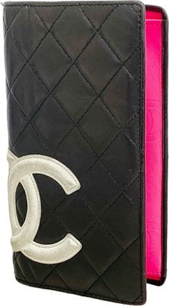Chanel Black Leather Long Wallet (Bi-Fold) (Pre-Owned)