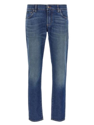 Dolce & Gabbana Blue Logo embroidery jeans