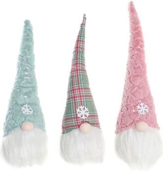 DKD Home Decor Babbo Natale DKD Home Decor Rosso Verde Rosa Gnomo 17 x 16 x 54 cm (3 Unità)