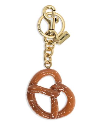 Coach small pretzel-motif bag charm - women - Metal/Resin - One Size - Gold