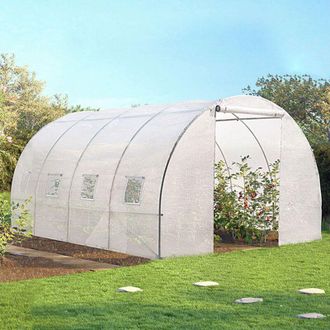 IDMarket Idmarket - Lona De Recambio De 130 G/m&sup2; Para Invernadero De 12 M&sup2;, Blanca Zebra