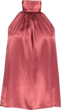 Bishop + Young Esme Tie Neck Halter Top In Rose Metallic
