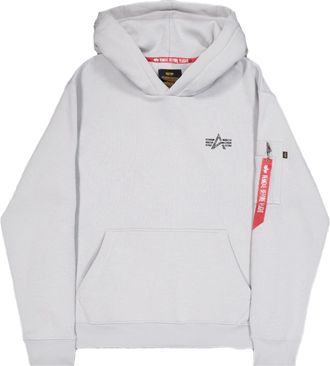 Alpha Industries Hoodie ALPHA INDUSTRIES Signature Backprint Hoodie, Herren, Gr. S, pastel grau, Obermaterial: 80% Baumwolle, 20% Polyester, regular fit, Sweatshirts H