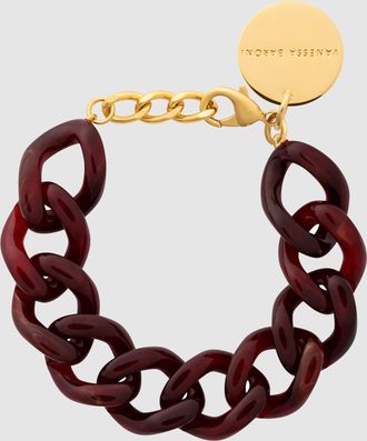 Vanessa Baroni Bracelet Mini Flat Chain Bordeaux Marble