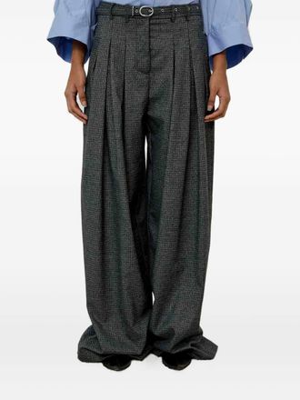 Meimeij pleated checked trousers - Grey