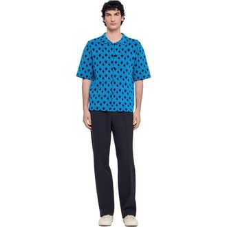 Sandro Rope jacquard shirt in Turquoise at Nordstrom, Size Xx-Large