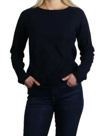 Gran Sasso Black Fitted Round Neck Cashmere Sweater