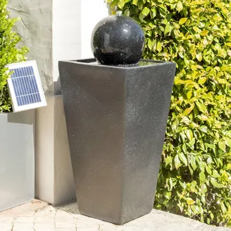 PRIMROSE Manila Solar Powered Sphere Water Feature Self Contained Lights 82cm