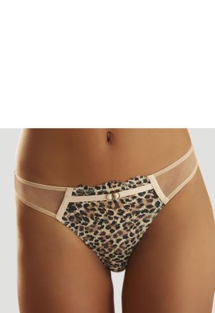 Lascana String LASCANA, Damen, Gr. 32/34, beige (leodruck), Microtouch, Obermaterial: 88% Polyamid, 12% Elasthan, figurbetont, Unterhosen String, in aufregend