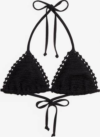 H&M Triangel-Bikinitop im H&auml;kellook - Schwarz