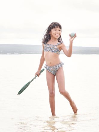 Vertbaudet M&auml;dchen Bikini, Blumen Oeko-Tex blau