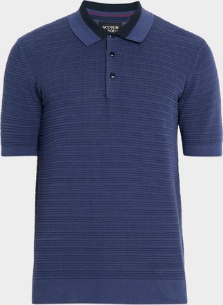 Scotch & Soda Mens Structure-Knit Polo Shirt