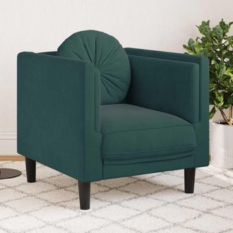 vidaXL Sill&oacute;n Con Coj&iacute;n Terciopelo Verde Oscuro Vidaxl