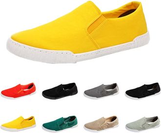 Generic Sneaker Canvas Mens Low-Top Canvas Shoes Breathable Flat Slippers Slip on Loafer Soft Comfort Classic Espadrilles Moccasins Trainers Outdoor Casual Sh