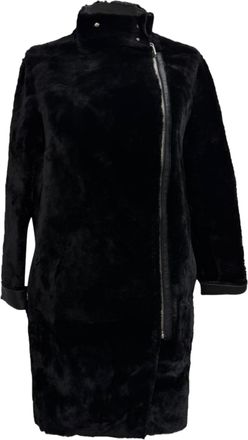 Maje Gibson jas van zwart lamsvacht