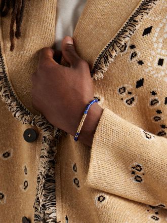 John Hardy Gold Lapis Lazuli Heishi Beaded Bracelet