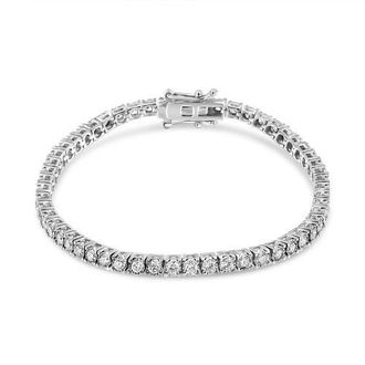 House of Brilliance 14K White Gold 3.0 Ctw Miracle Set Lab Grown Diamond Illusion Tennis Bracelet at Nordstrom