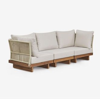 Sklum Sklum - Sof&aacute; Modular De 3 Piezas Con 2 Sillones Esquineros En Madera De Acacia Dailin