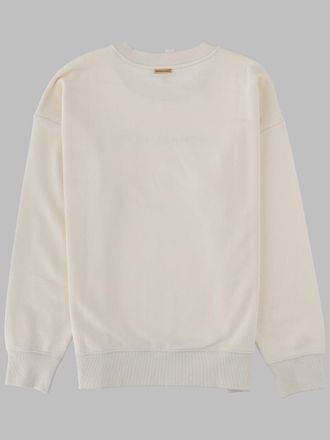Michael Michael Kors Womens Logo Cotton Sweatshirt Ivory Sweatshirts Sweater