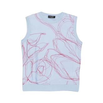 Fabiana Filippi Top zonder mouwen met grafische print - Dames - Tops - Blauw - Maat: XS