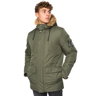 Crosshatch Mens Parkmoore Parka Jacket - Green - Size X-Large