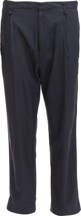 Lanvin navy viscose blend front pleats classy tapered dress pants IT46 S
