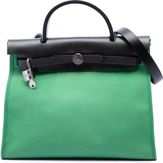 Herm&egrave;s Pre-owned Hermes Military Toile and Vache Hunter Herbag Zip 31 Ladies PENLSR6V0PIU941B